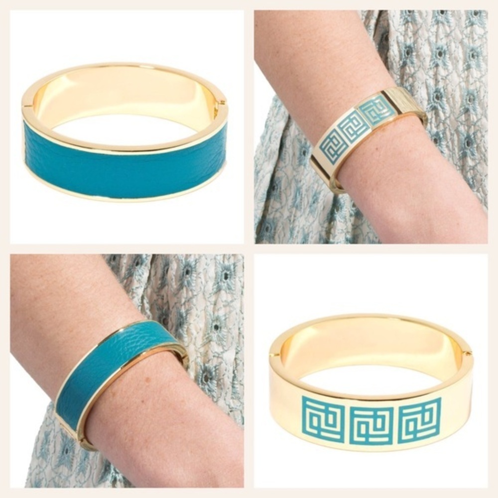 Parker Daniels Palm Springs Bangle Bracelet ATLANTIC BLUE & GOLD NWT